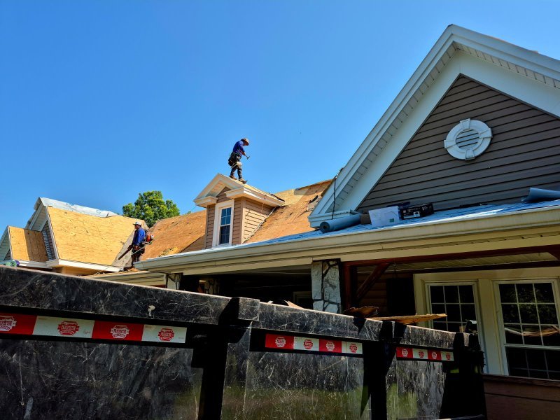 Old Roofing Shingles and Chimneys Removed