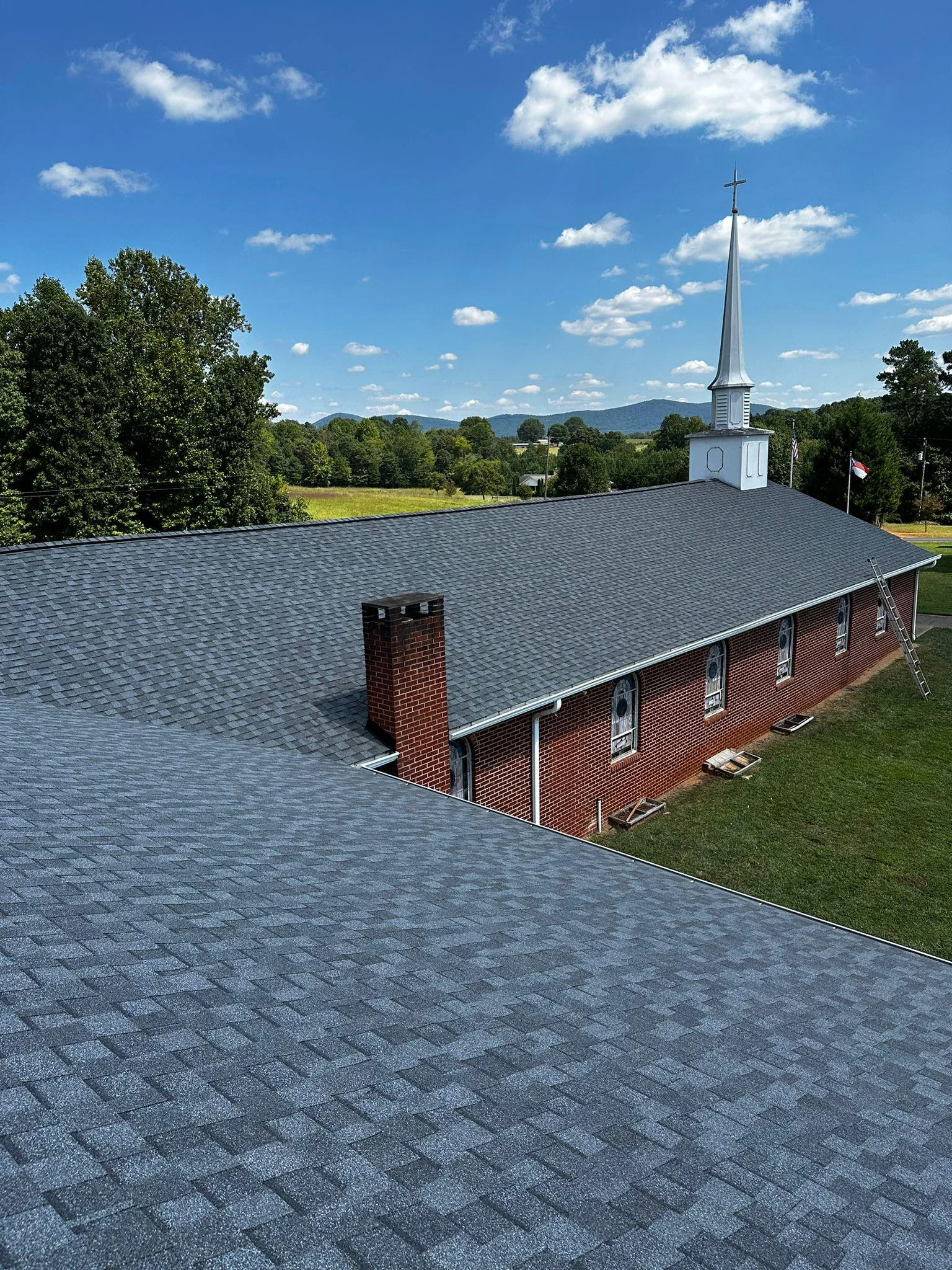 Roof installation progress